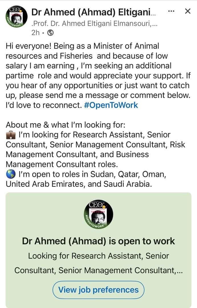 وزير اتحادي يبحث عن عمل إضافي بدول خليجية